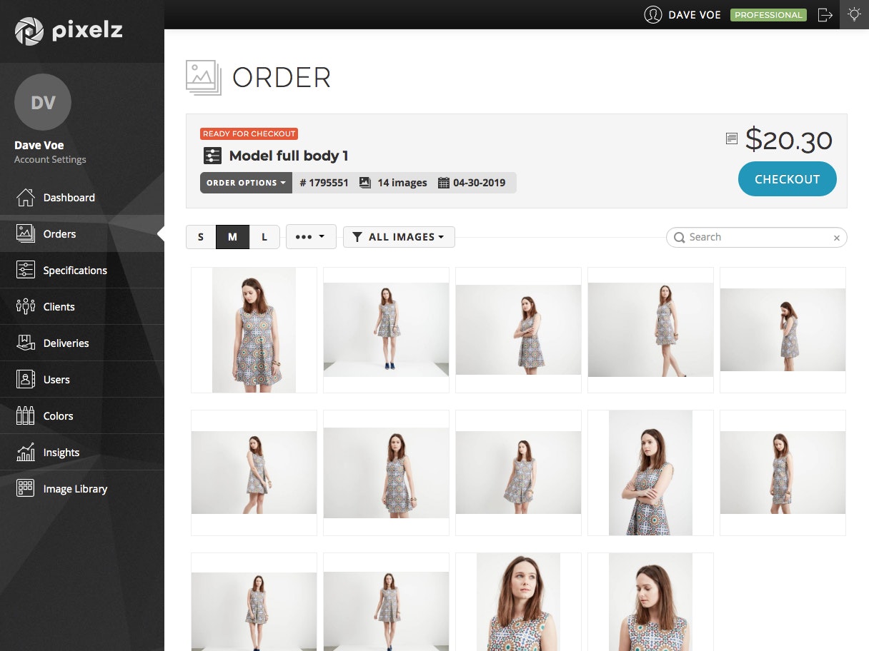 Upload images for editing by web, FTP, or URL list product image editing service order checkout screenshot